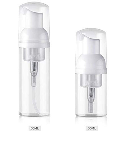 3Pcs Empty Refillable Clear Plastic Foamer Pump Bottle Foaming Dispenser Cosmetic Makeup Sample Storage Container Vial Pot for Kitchen and Bathroom Use(30ml/1oz)