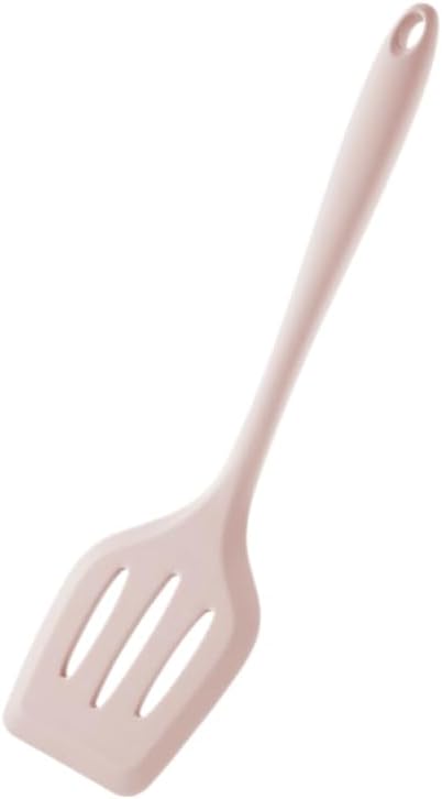 Nonstick Silicone Cooking Spatula, Heat Resistant Stir Fry Turner, One-Piece Food Grade Spatula for Kitchen Use (Taupe-light brown)