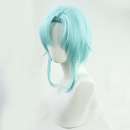 Cosplay Wig Hanamaki Towa Cosplay Wig D4DJ Photon Maiden Light Blue Short Straight Heat Resistant Synthetic Hair Role Play Halloween Party