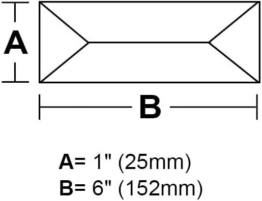 1" x 6" Beveled Glass Peaked Rectangle - 10 Pieces