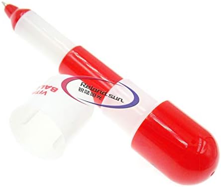 1pcs Smiling Face Vitamin Pill Shape Ballpoint Pen Cute Retractable Capsule Ball Pen (Red)