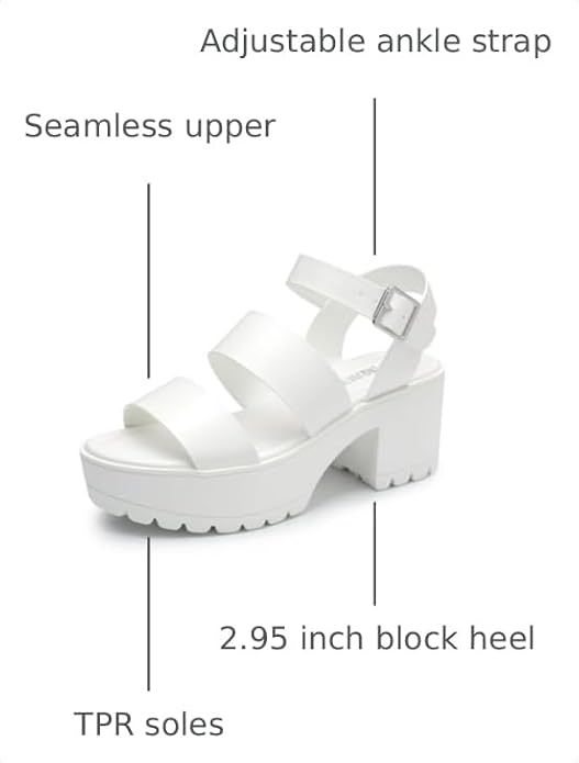 Platform Heels for Women Lightweight Chunky Open Toe Stylish Comfortable Fisherman Sandals with Adjustable Ankle Strap