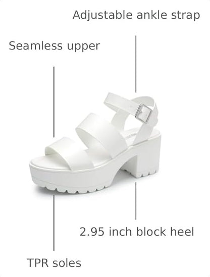 Platform Heels for Women Lightweight Chunky Open Toe Stylish Comfortable Fisherman Sandals with Adjustable Ankle Strap