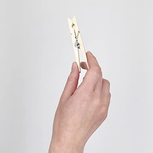 Clorox Wood Clothespins with Spring Value Pack Set of 50 | Rust Resistant, Heavy-Duty Coil, Non-Slip Grip for Line Drying Laundry, Chip Clips, Crafts, 50 Pack