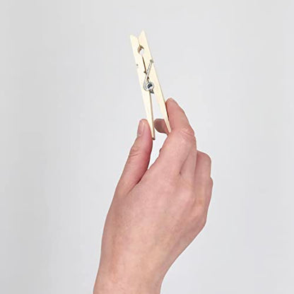 Clorox Wood Clothespins with Spring Value Pack Set of 50 | Rust Resistant, Heavy-Duty Coil, Non-Slip Grip for Line Drying Laundry, Chip Clips, Crafts, 50 Pack