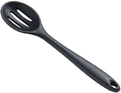Silicone Heat Resistant Non-stick Slotted Spoon as Kitchen Mixing Baking Serving Stirring Kitchen Cooking Tools 20.5  4.5  3cm(black)