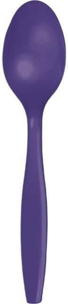 Creative Converting Touch of Color Premium 24-Count Plastic Spoons, Purple