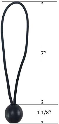 Alion Home Canopy Ball Bungee Cords, 6-Inch, 6-Piece (1, Black)