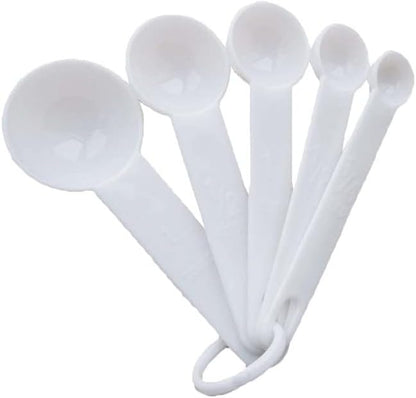 5 PcsSet Multifunction Measuring Cups Sugar Coffee Teas Cake Spoon Measuring Scoop Portable Kitchen Measuring Cups Tools (Black)