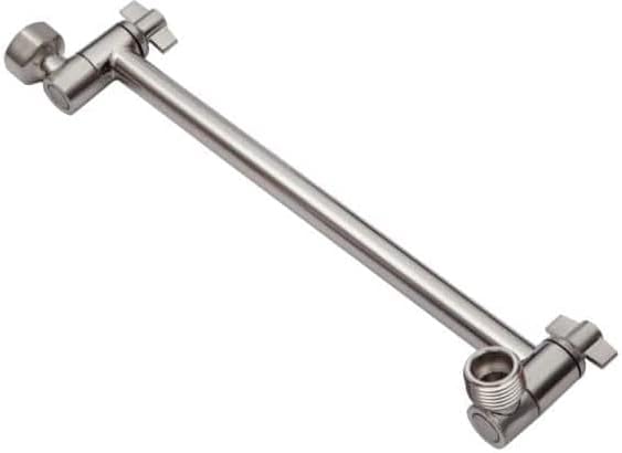 Magic Home 9.5 in. Solid Brass Adjustable Extension Shower Arm in Brushed Nickel