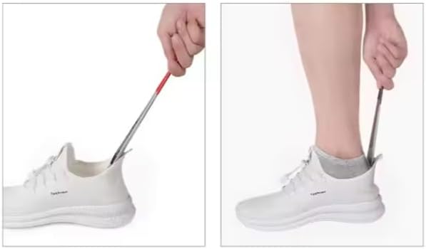 Metal Long Handle Shoe Horn, 11.8 Inches, Ergonomic Design