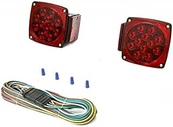 AUTO 12V Submersible LED Trailer Tail Light Kit for Under 80 Inch Trailer Boat Utility Trailer Waterproof (Trailer Light kit)