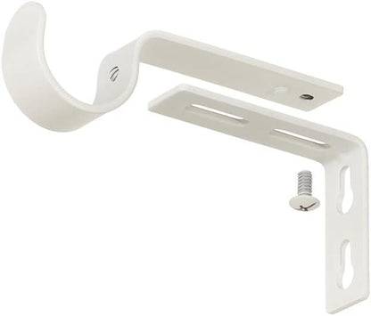 Ivilon Adjustable Brackets for Curtain Rods - for 1 or 1 1/8 Inch Rods. Set of 2 - Ivory