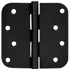Cosmas Flat Black Door Hinge 4" Inch x 4" Inch with 58" Inch Radius Corners