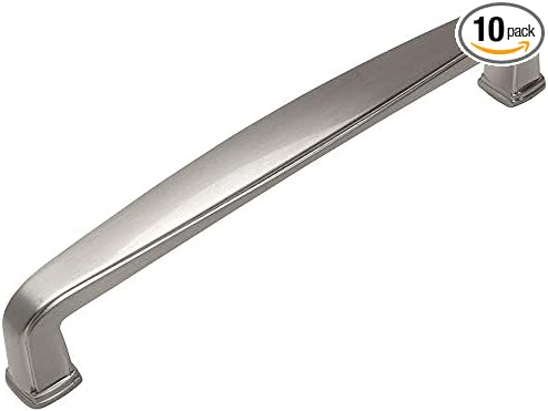 Cosmas 10 Pack 4392-128SN Satin Nickel Modern Cabinet Hardware Handle Pull - 5" Inch (128mm) Hole Centers