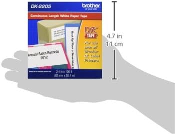 Brother Genuine, DK-2205 Continuous Paper Label Roll, Cut-to-Length Label, 2.4Au x 100 Feet, (1) Roll Per Box
