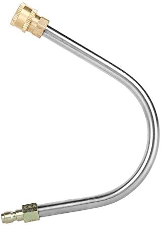Gutter Cleaner Attachment for Pressure Washer, Coupled with 1/4" Brass Quick Coupler x 1/4" Plug, 4000 PSI