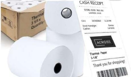ASK WHOLESALE Premium 3-18" x 230' POS Paper Rolls, 2 RollsPack, 12 RollsCase, Black Thermal Print, BPA-Free: Compatible with Most Cash Registers  POS Systems, Durable  Tear-Resistant