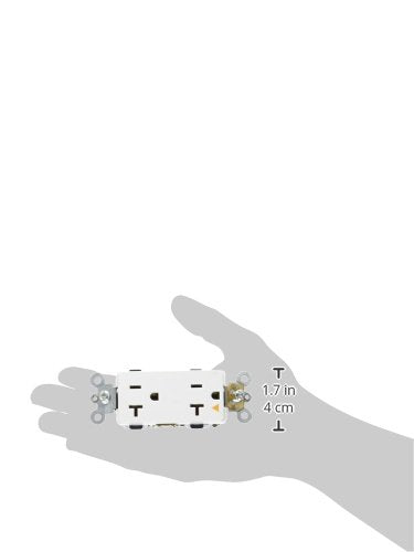 Morris 81916 Isolated Ground Decorative Duplex Receptacle, 20A, 125V, White, 5-20R NEMANo.