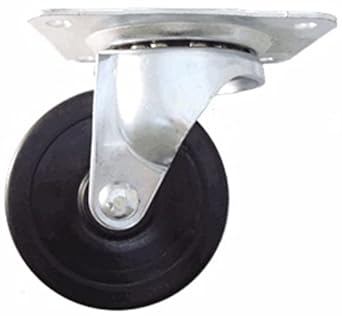 4" x 1-12" (4PUSRS) Swivel Plate Caster, Soft Rubber Wheel, 200 lbs Capacity