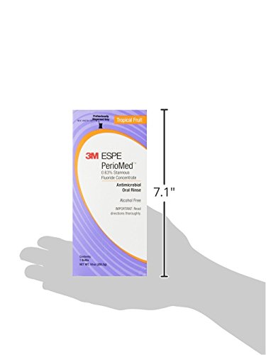 3M ESPE 12105F PerioMed 0.63 Stannous Fluoride Oral Rinse Concentrate Refill, Tropical Fruit Flavor, 10 oz. Bottle with Pump