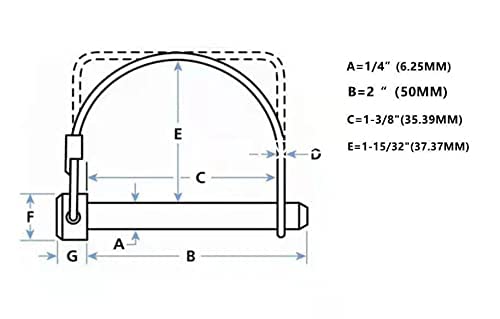 (10 Pieces) Heavy Duty Safety Coupler Pin,Round Wire Shaft Locking Pin Pto Pin 14" x 1-38"Round Arch Hitch Pin Wire Retainer for Farm Trailers Lawn