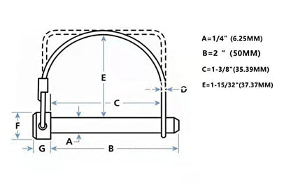 (10 Pieces) Heavy Duty Safety Coupler Pin,Round Wire Shaft Locking Pin Pto Pin 14" x 1-38"Round Arch Hitch Pin Wire Retainer for Farm Trailers Lawn