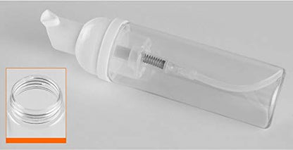 3Pcs Empty Refillable Clear Plastic Foamer Pump Bottle Foaming Dispenser Cosmetic Makeup Sample Storage Container Vial Pot for Kitchen and Bathroom Use(30ml/1oz)