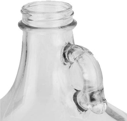 1 Gallon (128oz) Glass Fermenting Jug with Handle, Black Polyseal Lid  Cap