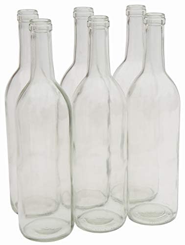 North Mountain Supply 750ml Glass Bordeaux Wine Bottle Flat-Bottomed Cork Finish - Case of 6 - FlintClear