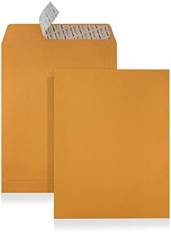 10x13" Brown Kraft Peel  Seal Open End Envelopes Pack of 25 - Filing, Storing or Mailing Documents
