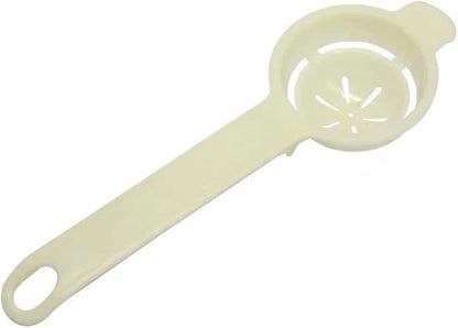 Beige plastic egg separator, white egg yolk separator with long handle, quick and easy white yolk filter baking tool, easy creative kitchen accessories of