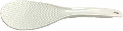 2PC Non Stick Plastic Flat Rice Scoop Paddle Meal White Spoon Ladle Kitchen Tool