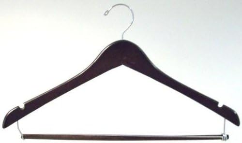 Only Hangers Walnut Finish Hanger with Locking Bar (Set of 8)