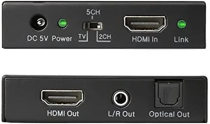 J-Tech Digital 4K 60Hz HDMI Audio Extractor Converter SPDIF  3.5MM Output Supports HDMI 2.0, HDCP 2.2, 1080P120Hz, 1080P144Hz, Dolby DigitalDTS Passthrough CEC, HDR10 JTD18G-H5CH