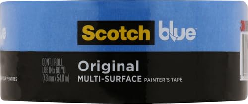 ScotchBlue Original Multi-Surface Painters Tape, 2 Inch Wide (1.88 in. x 60 Yds), 1 Roll Blue Paint Tape Protects Surfaces & Removes Easily, Masking Tape for Indoor and Outdoor Use (2090)