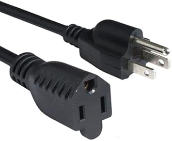 Premium Electric Cable Power Extension Cord ,Indoor Outdoor AC Power Electric Cable 16 Gauge 3 Prong 125 Volt (15FT)
