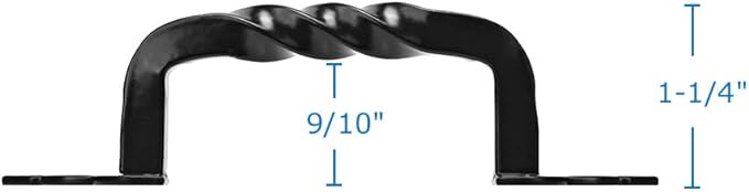 TP-96BLK 4-12" Rustic Black Cabinet Hardware Twist Handle Pull- 96mm Hole Centers (Single Unit)