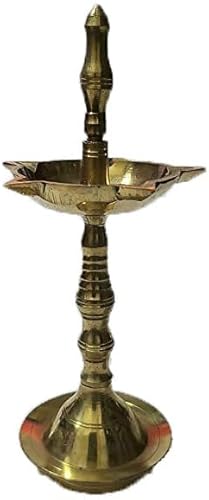 Brass Diya, Deepak, Pooja Diya, Puja Item, Religious, Brass Oil Lamp, for Pooja Indian Traditional Festival Diwali Decoration, Diya Lighting Accessories, Gift Items, Pooja Kit Lanterns, Lamps