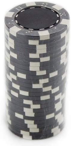 Brybelly Clay Composite Striped Dice 11.5-gram Poker Chips (98-pack) - Blank Non-denominated Poker Chips - Custom Cash Games and Home Casino Poker Nights (Orange) (set of one hundred, missing 2 chips)