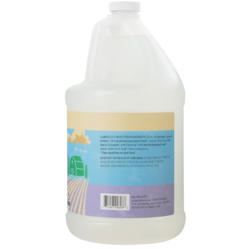 Ginger Lily Farms Botanicals Plant-Based Liquid Dish Soap, Concentrated Formula with Max Grease Cleaning Power, Cruelty-Free, Fragrance-Free, 1 Gallon Refill (128 Fl. Oz.), Clear