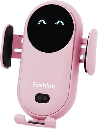 Wireless Car Charger Mount,MAX 15W Qi Fast Charger, Wireless Car Charger Air Vent, Automatic Clamping Phone Holder for iPhone 1615141312 ProPro Max, Samsung S22S21S20Note 20, etc(Pink)