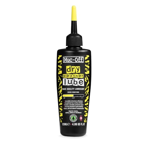 Muc-Off Bio Dry Bike Chain Lube with Microfiber Cloth | Wax-Based Formula for Smooth Gear Shifts | Creates Protective Layer and Reduces Friction 4.06 US FL. OZ