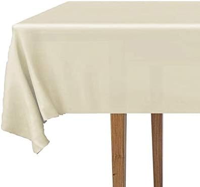 DecorRack 2 Rectangular Tablecloths BPA-Free Plastic, 54 x 108 inch, Dining Table Cover Cloth Rectangle for Parties, Picnic, Camping and Outdoor, Disposable or Reusable in Ivory (2 Pack)