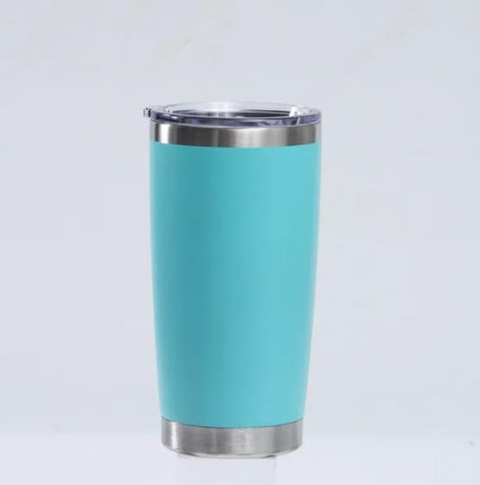 Insulated Stainless Steel 20 oz Tumbler with Lide and Reusable Metal straw (Turquoise)