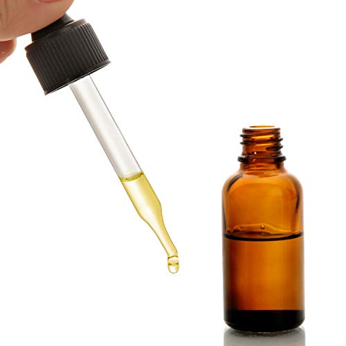 12 Pack, 2 oz Glass Dropper Bottle with 2 Stainless Steel Funnels & 2 Long Glass Dropper - 60ml Amber Tincture Bottles with Eye Droppers for Essential Oils, Liquids - Leakproof Travel Bottle