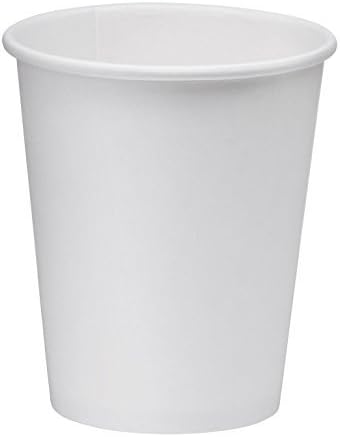 NYHI 150 Pack 8 oz White Paper Disposable Coffee Cups Hot Cold Beverage Drinking Cup for Water Juice Espresso Tea Ideal for Water Coolers Party
