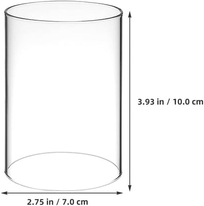 3pcs Glass Candle Lampshade Candles Vases Light Covers Taper Candle Clear Candle Holder Candle Stick Holder Hurricane Pillar Candle Holder Glass Cylinder Sleeve Transparent