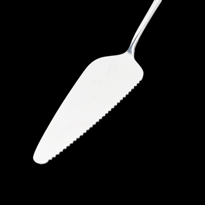 Stainless Steel Serrated Edge Cake Server Blade Cutter Shovel Kitchen Baking Pastry Spatulas Pie Pizza Server Cake Cutter (silver)