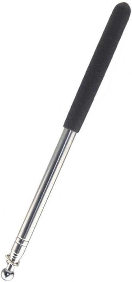 1pcs 1.2/1.6M Tour Guide Flag Pole Non-Slip Stainless Steel Extendable Teacher Pointer Banner Handheld FlagPoles(Black 120 cm)